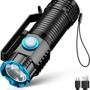 lexall Small Flashlight, 1500Lumens EDC Flashlight Rechargeable Waterproof Mini